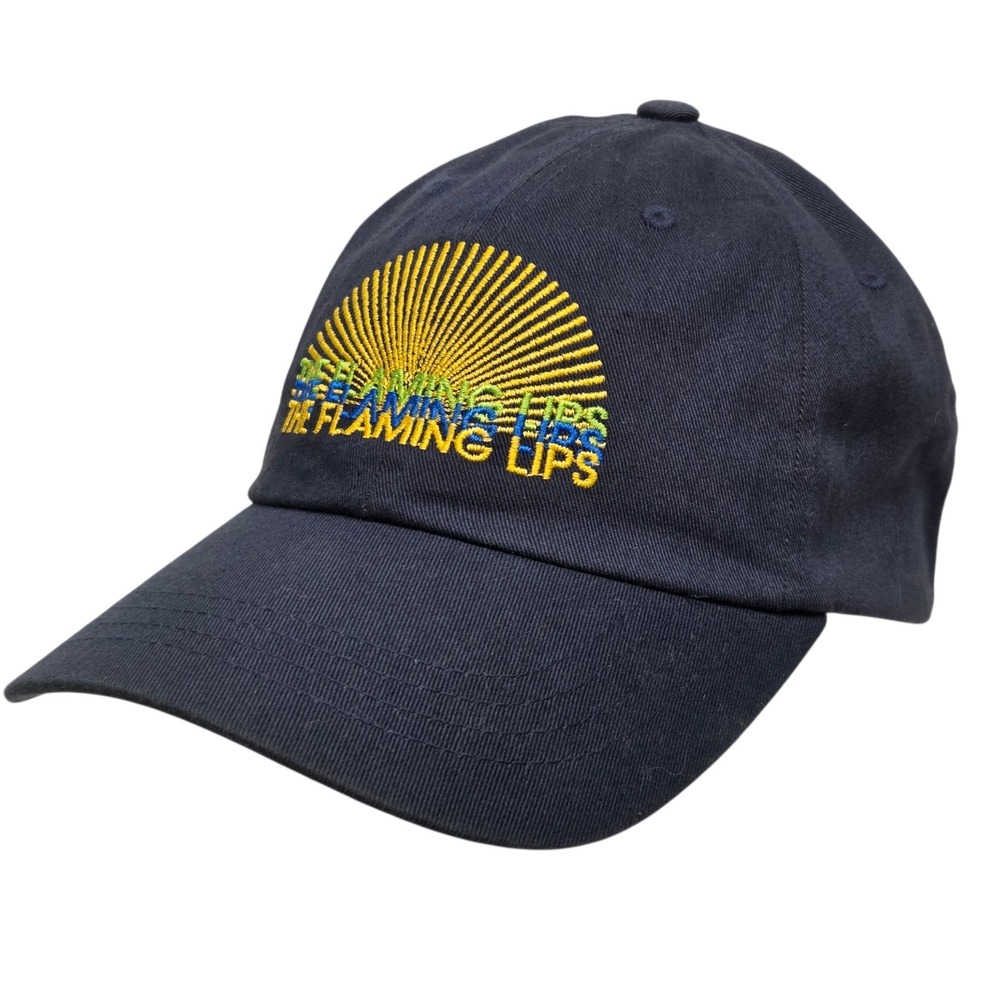 The Flaming Lips Hat Mens Navy‎ Blue Sunburst Embroidered Band Merch Cap Rare